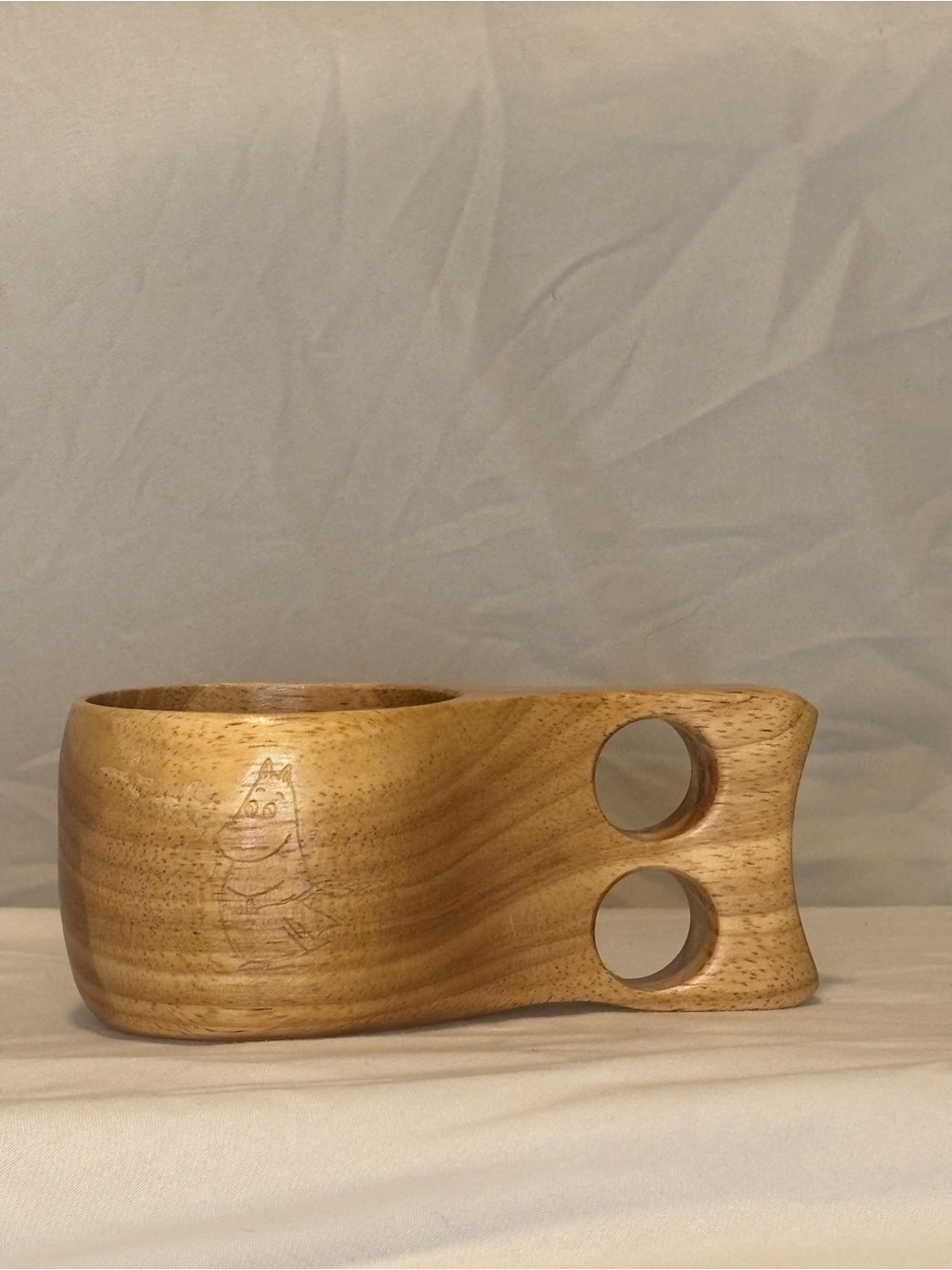 Retki Kuksa Finland Hand-Carved Wooden Cup with Finger Holes - Guksi